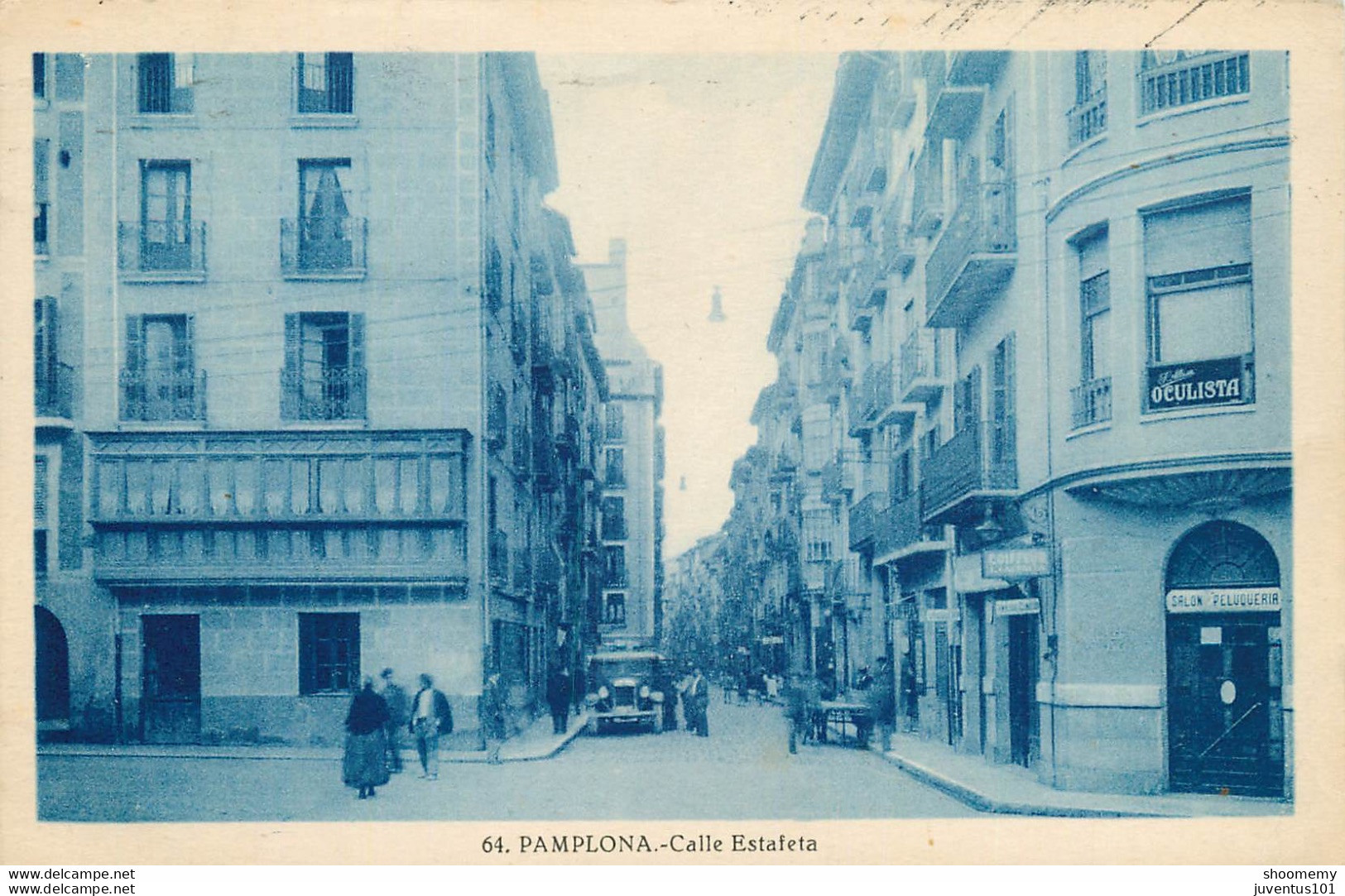 CPA Pamplona-Calle Estafeta-Timbre      L1384 - Navarra (Pamplona)