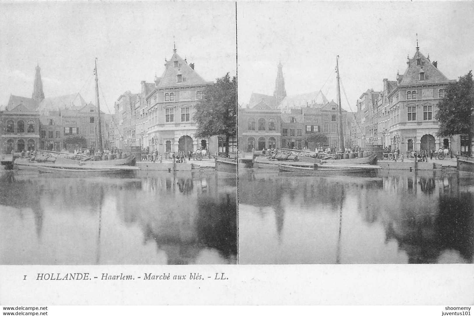 CPA Hollande-Haarlem-Marché Aux Blés-1-Carte Stéréoscopique          L2438 - Haarlem