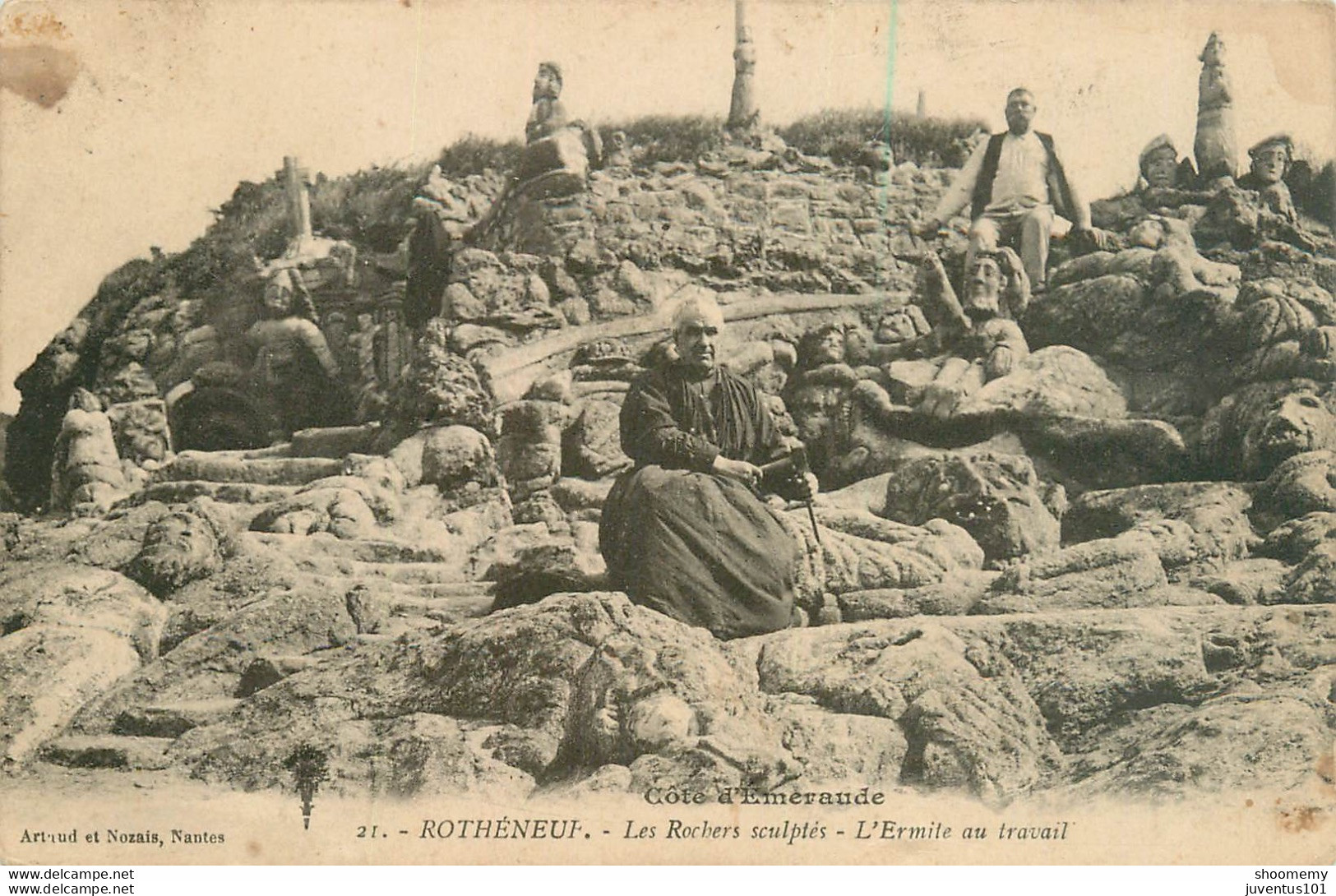 CPA Rotheneuf-Les Rochers Sculptés-L'Ermite Au Travail-21      L1619 - Rotheneuf