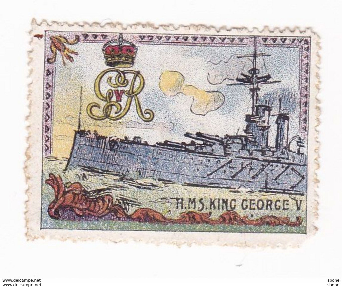Vignette Militaire Delandre - Angleterre - H.M.S. King George V - Militario