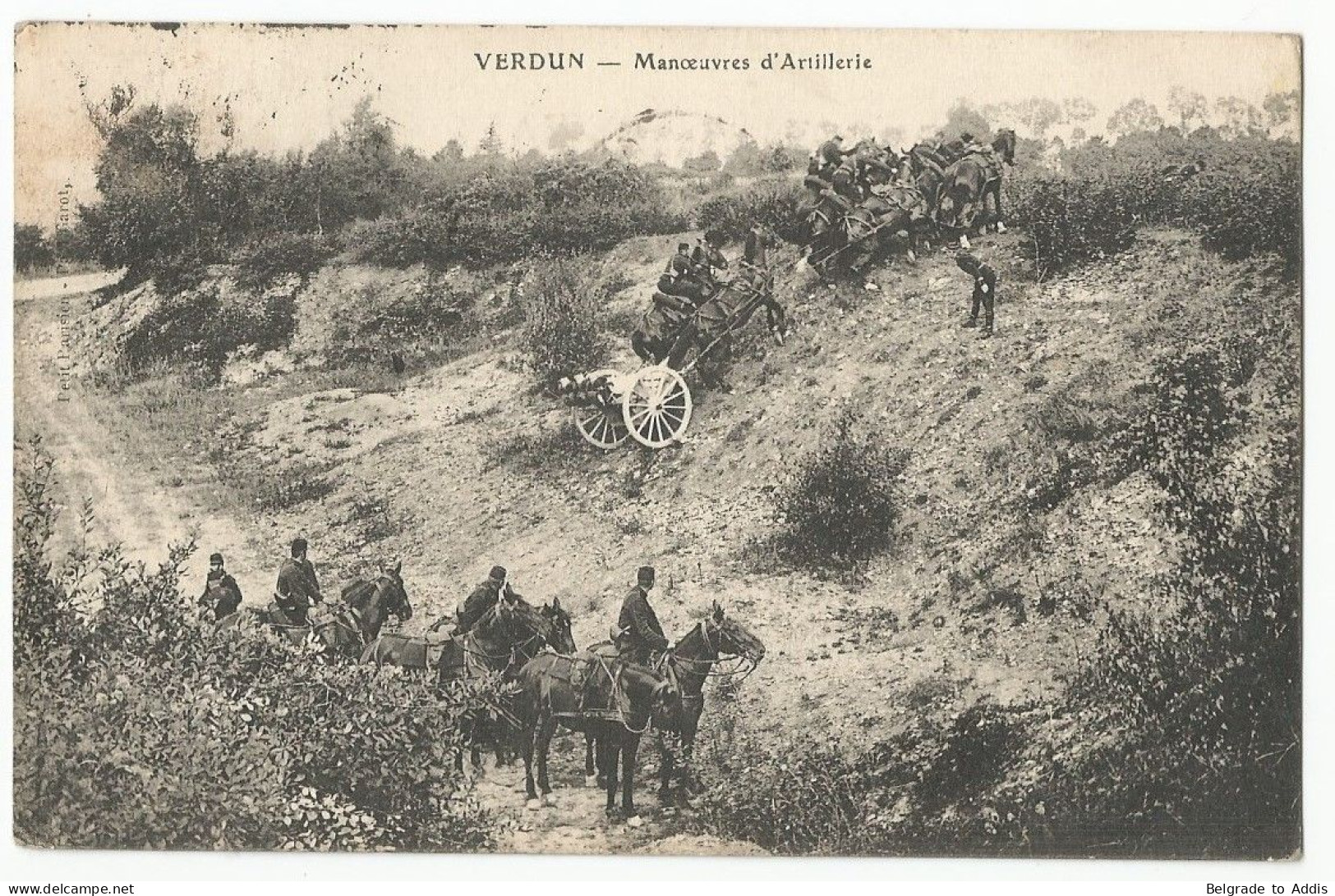 France Militaria Postcard Oude Postkaart Carte Postale CPA 1913 Verdun Manœuvres D'artillerie - Manoeuvres