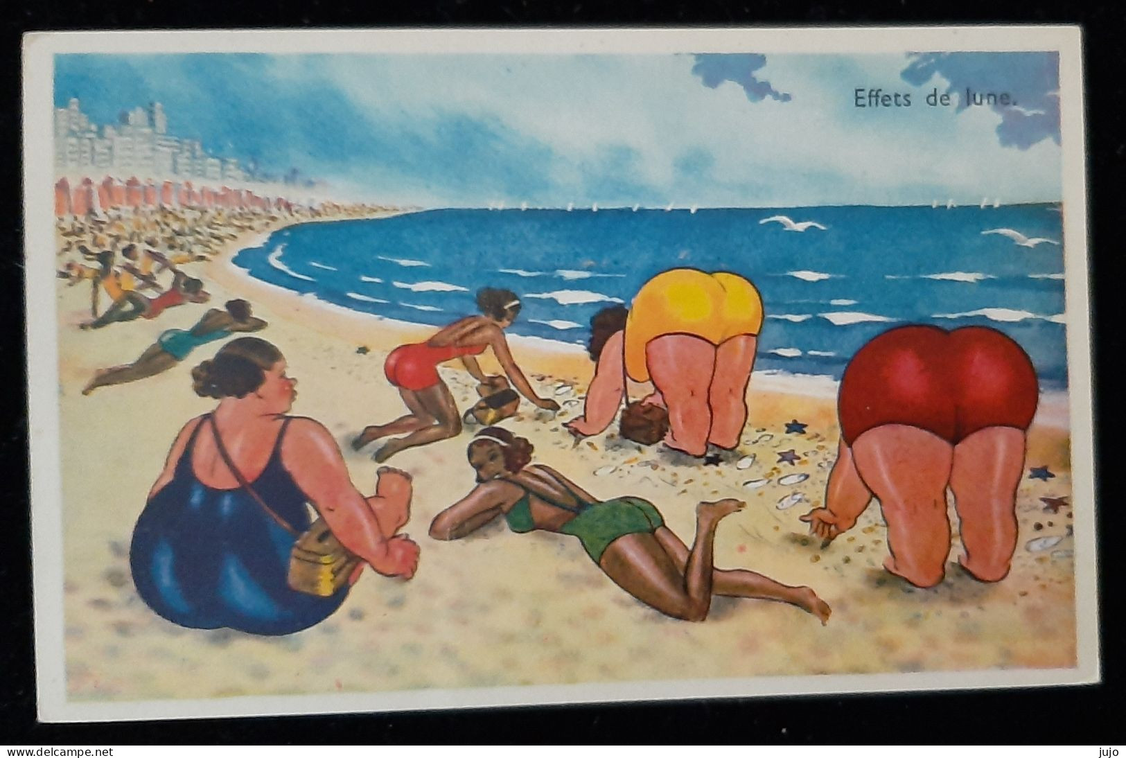 Illustrateur  - Humour - Femmes En Maillot De Bain Sur La Plage - Effets De Lune  - APF Edit Gaby 20 - Zeitgenössisch (ab 1950)