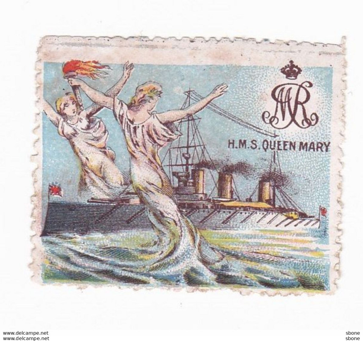 Vignette Militaire Delandre - Angleterre - H.M.S. Queen Mary - Militärmarken