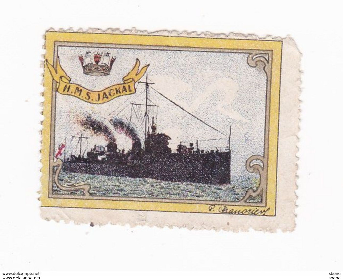 Vignette Militaire Delandre - Angleterre - H.M.S Jackal - Militärmarken