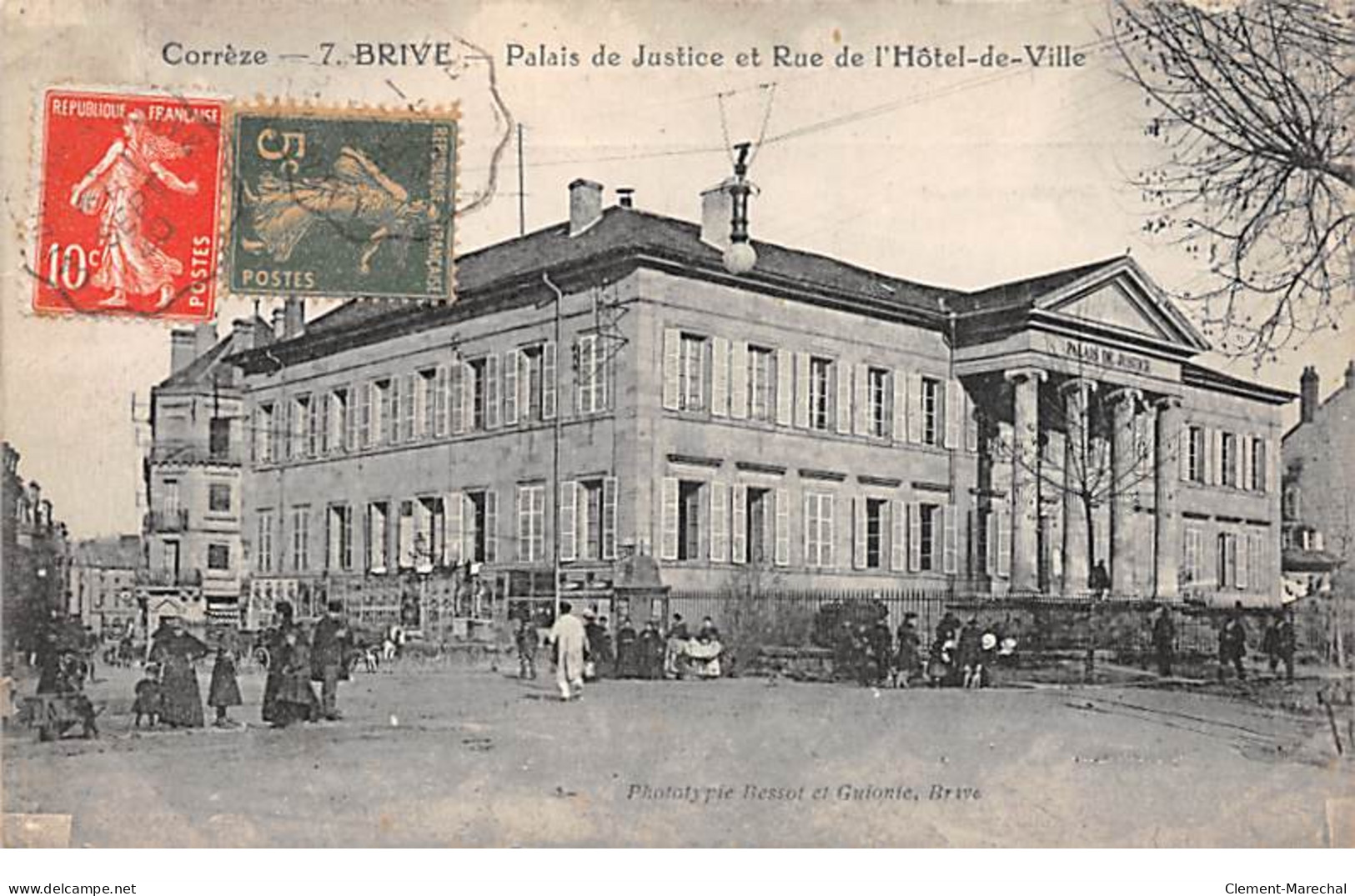 BRIVE - Palais De Justice Et Rue De L'Hôtel De Ville - Très Bon état - Brive La Gaillarde