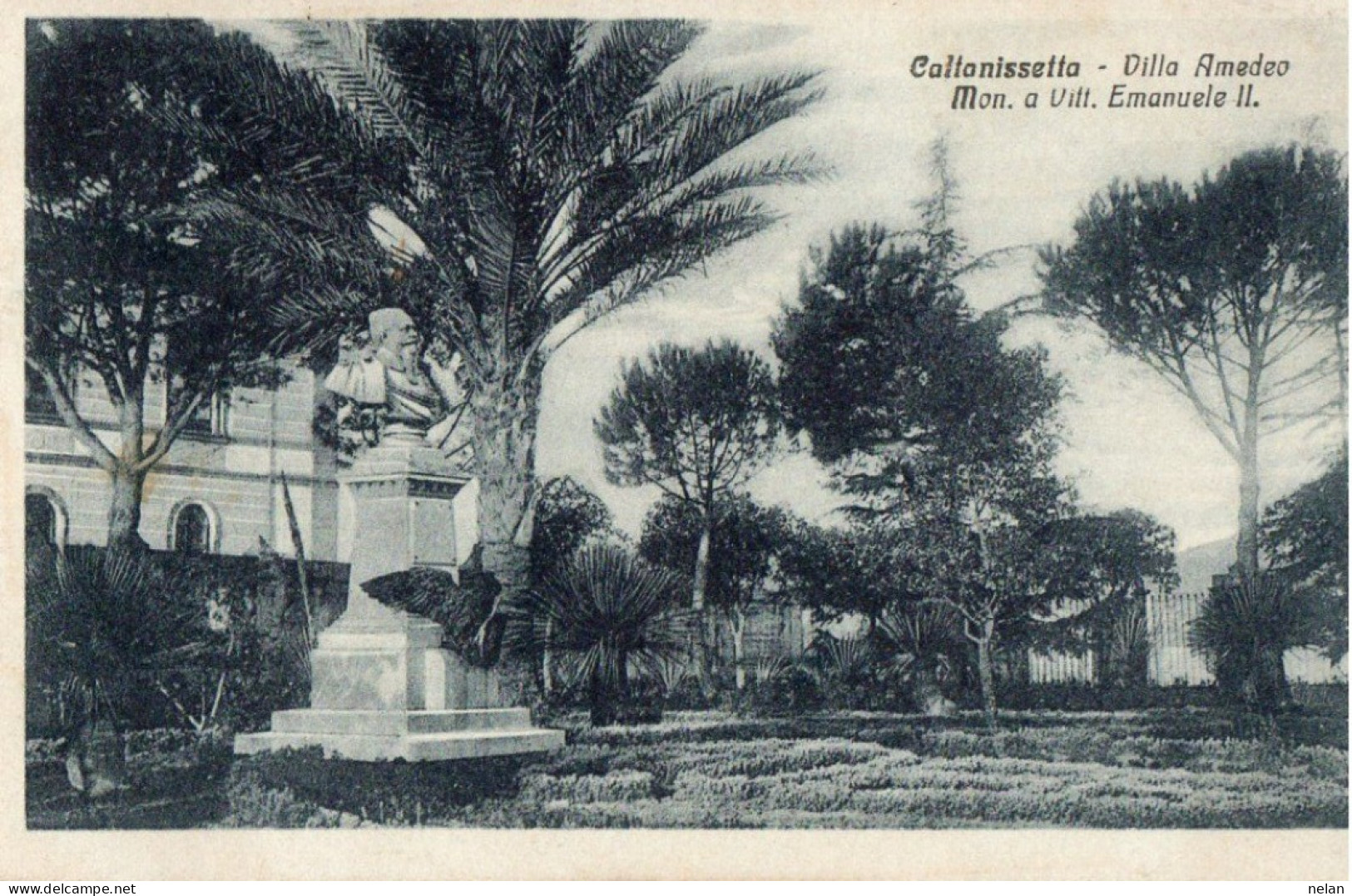 CALTANISSETTA - VILLA AMEDEO MONUMMENTO A VITTORIO EMANUELE - F.P. - Caltanissetta