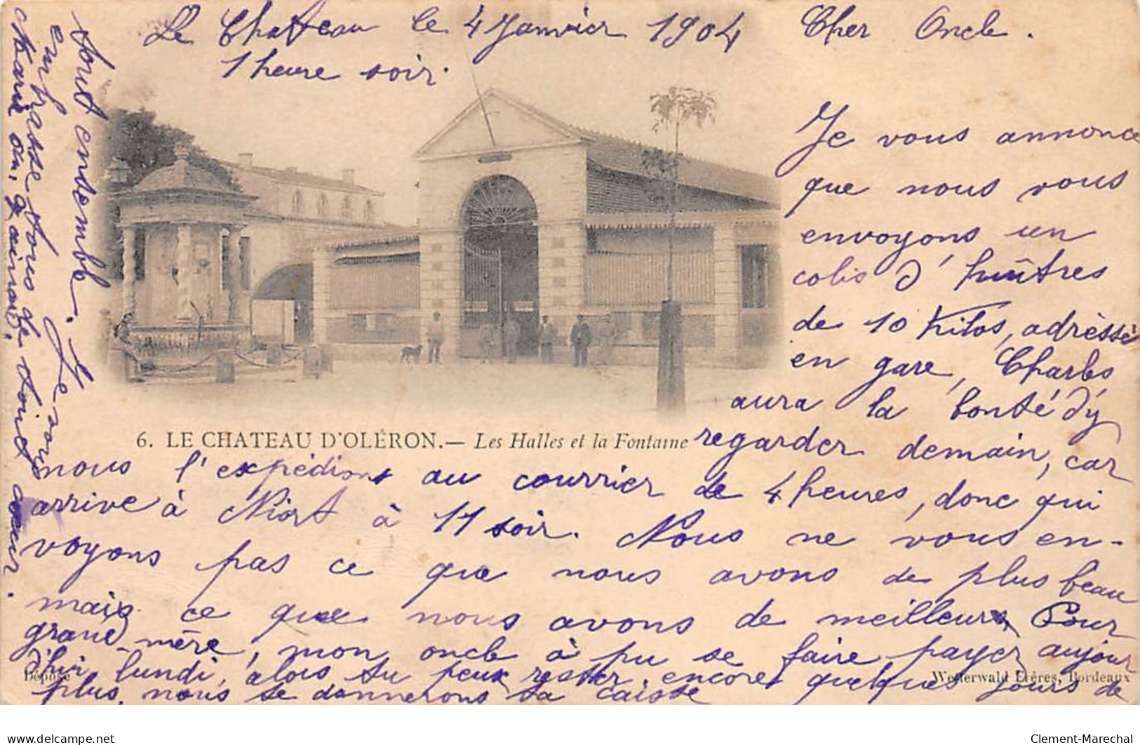 LE CHATEAU D'OLERON - Les Halles Et La Fontaine - Très Bon état - Ile D'Oléron