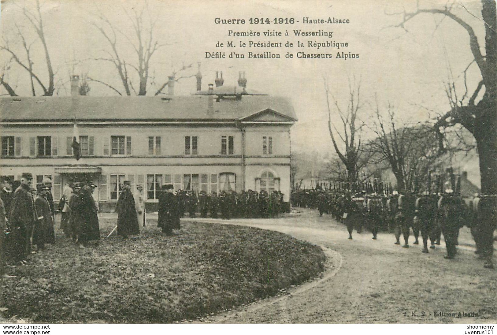 CPA Guerre 1914-1916-Première Visite à Wesserling De M.le Président De La République-Défilé    L1732 - Autres & Non Classés