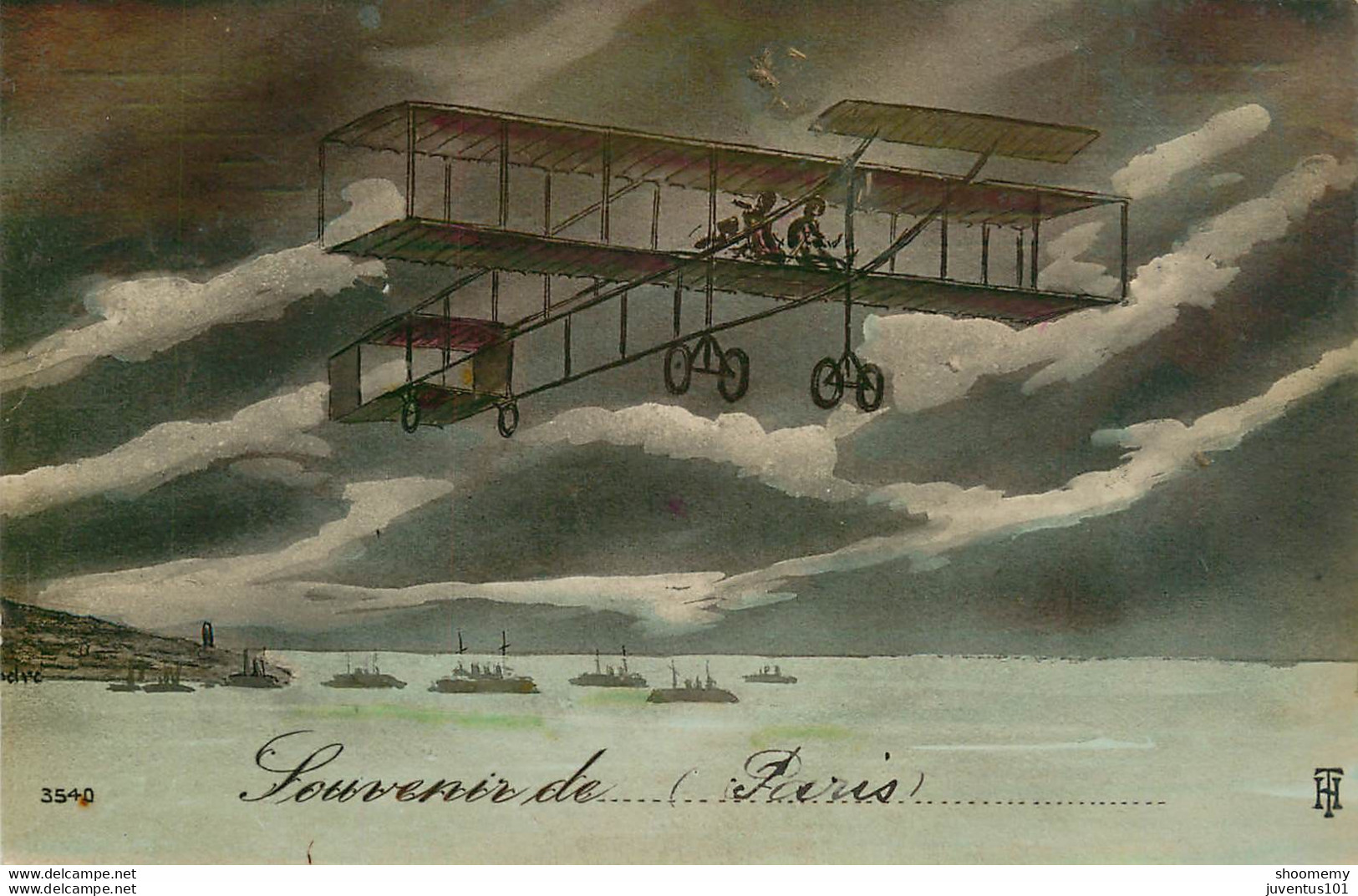 CPA Illustration-Souvenir De Paris-Avion    L2002 - Andere & Zonder Classificatie