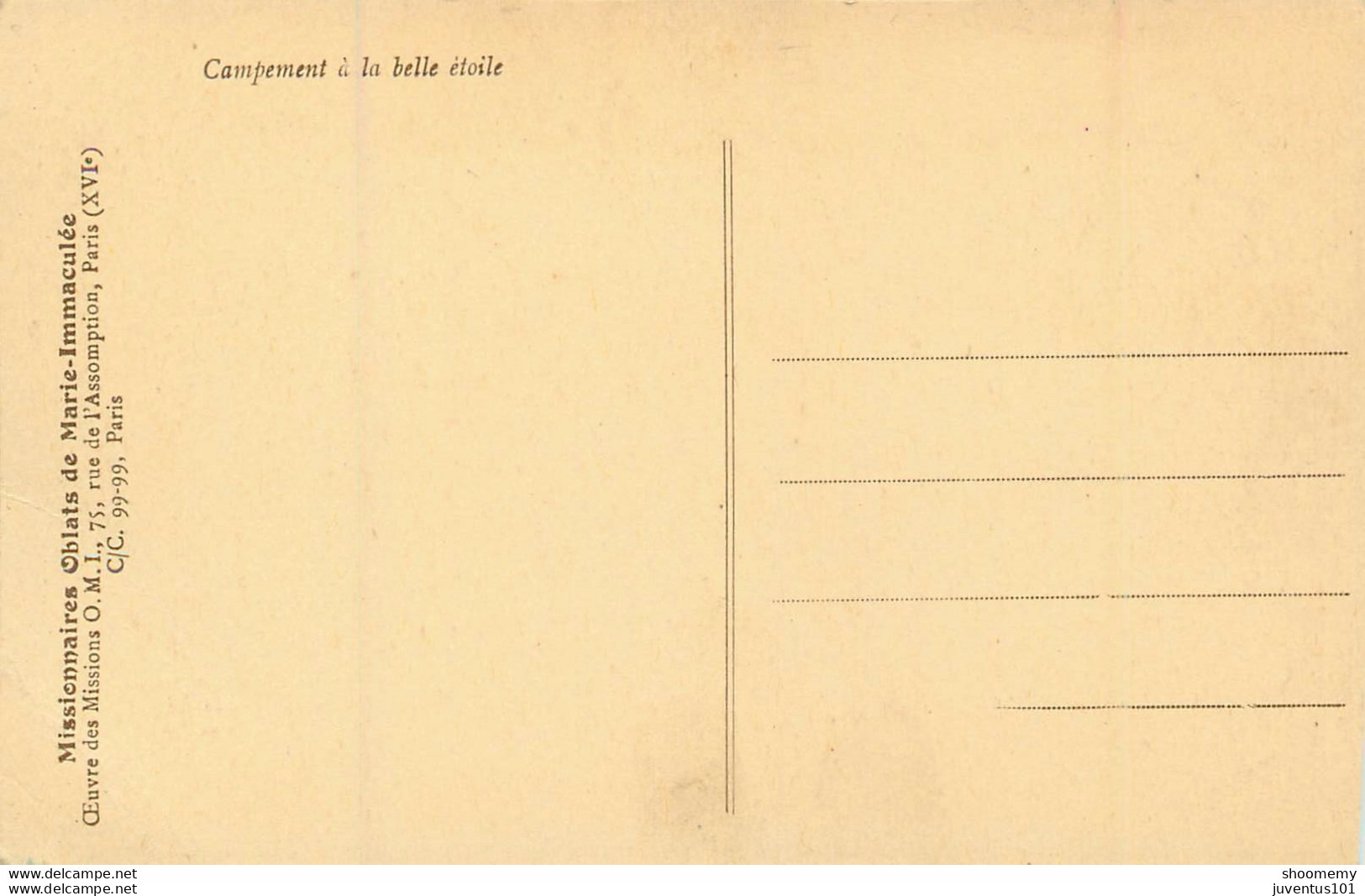 CPA Missionnaires Oblats De Marie-Immaculée-Campement à La Belle étoile    L2018 - Autres & Non Classés