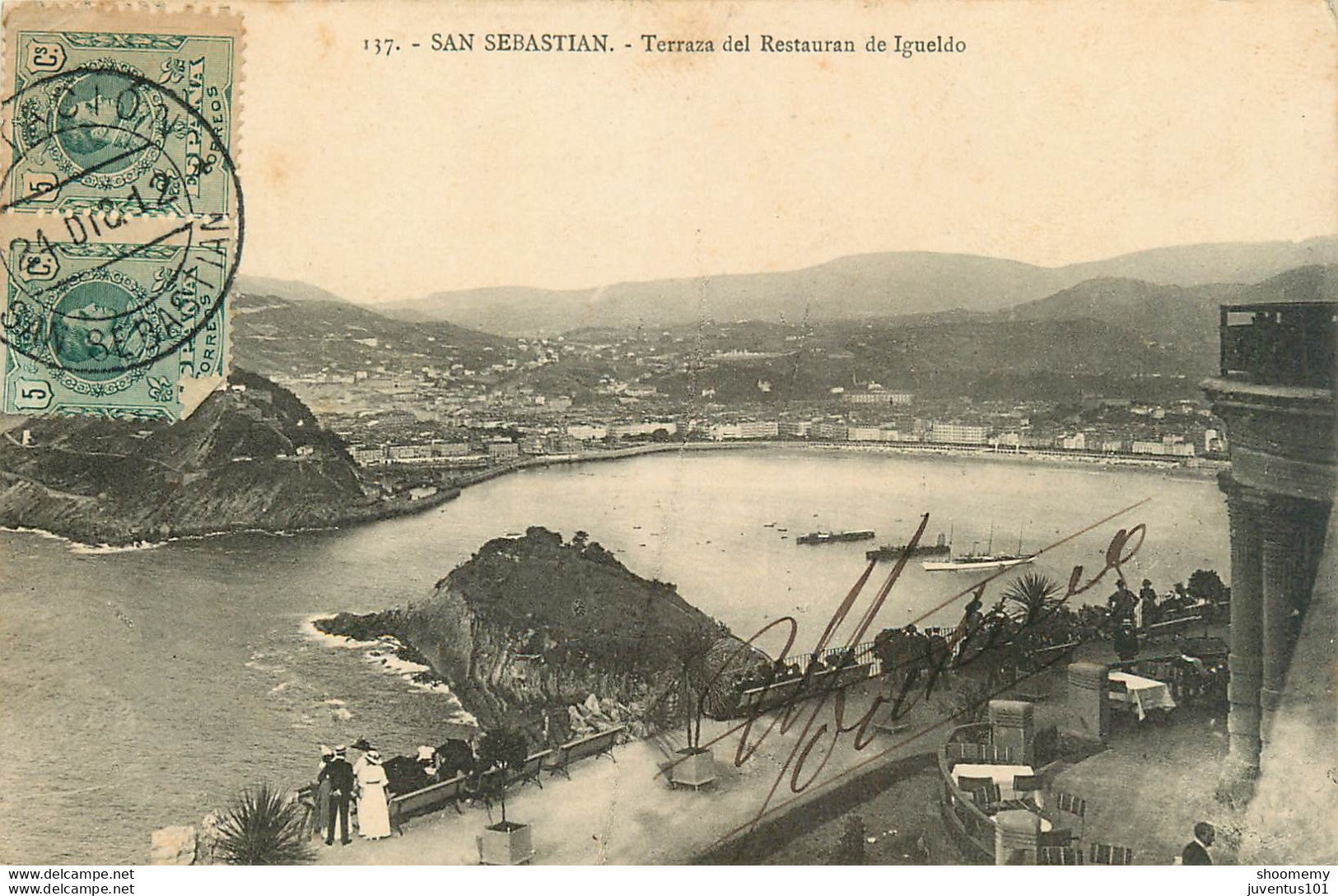 CPA San Sebastian-Terraza Del Restauran De Igueldo-137-Timbre    L2022 - Guipúzcoa (San Sebastián)