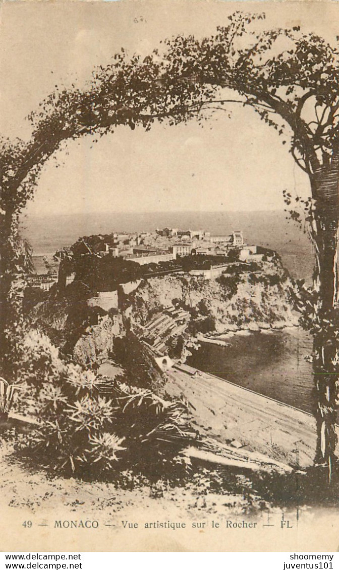CPA Monaco-Vue Artistique Sur Le Rocher-49-Timbre     L2365 - Panoramische Zichten, Meerdere Zichten