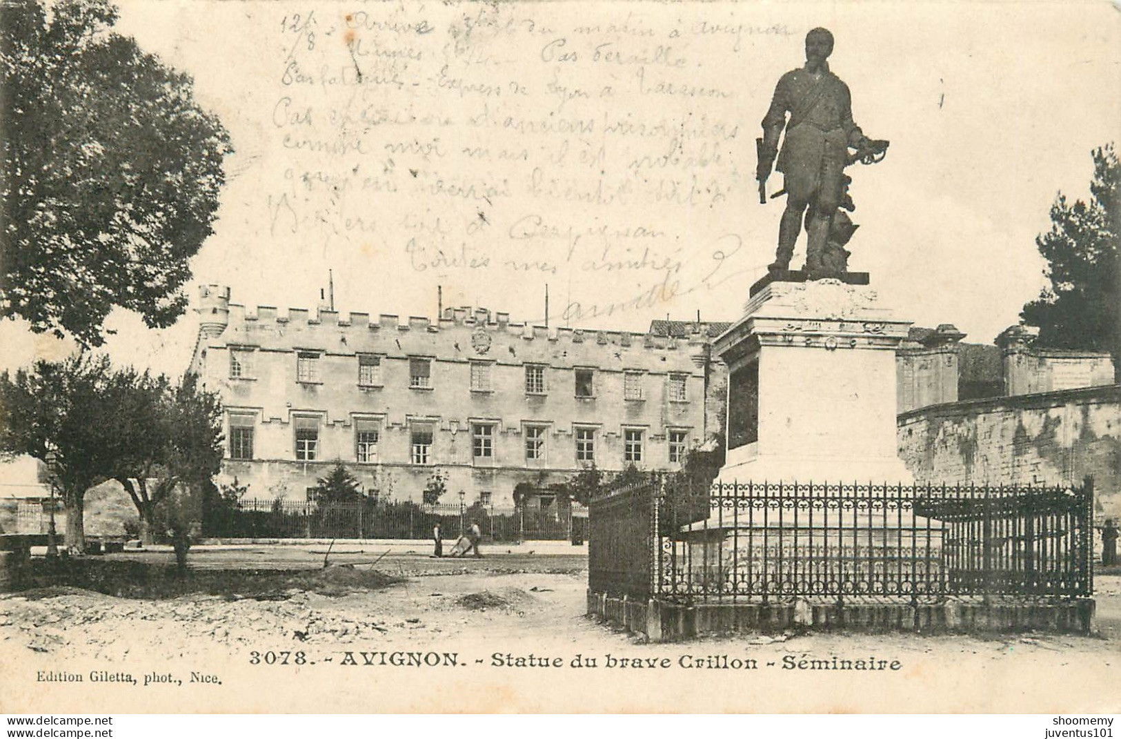 CPA Avignon-Statue Du Brave Crillon-Séminaire-3078-Timbre     L2365 - Avignon