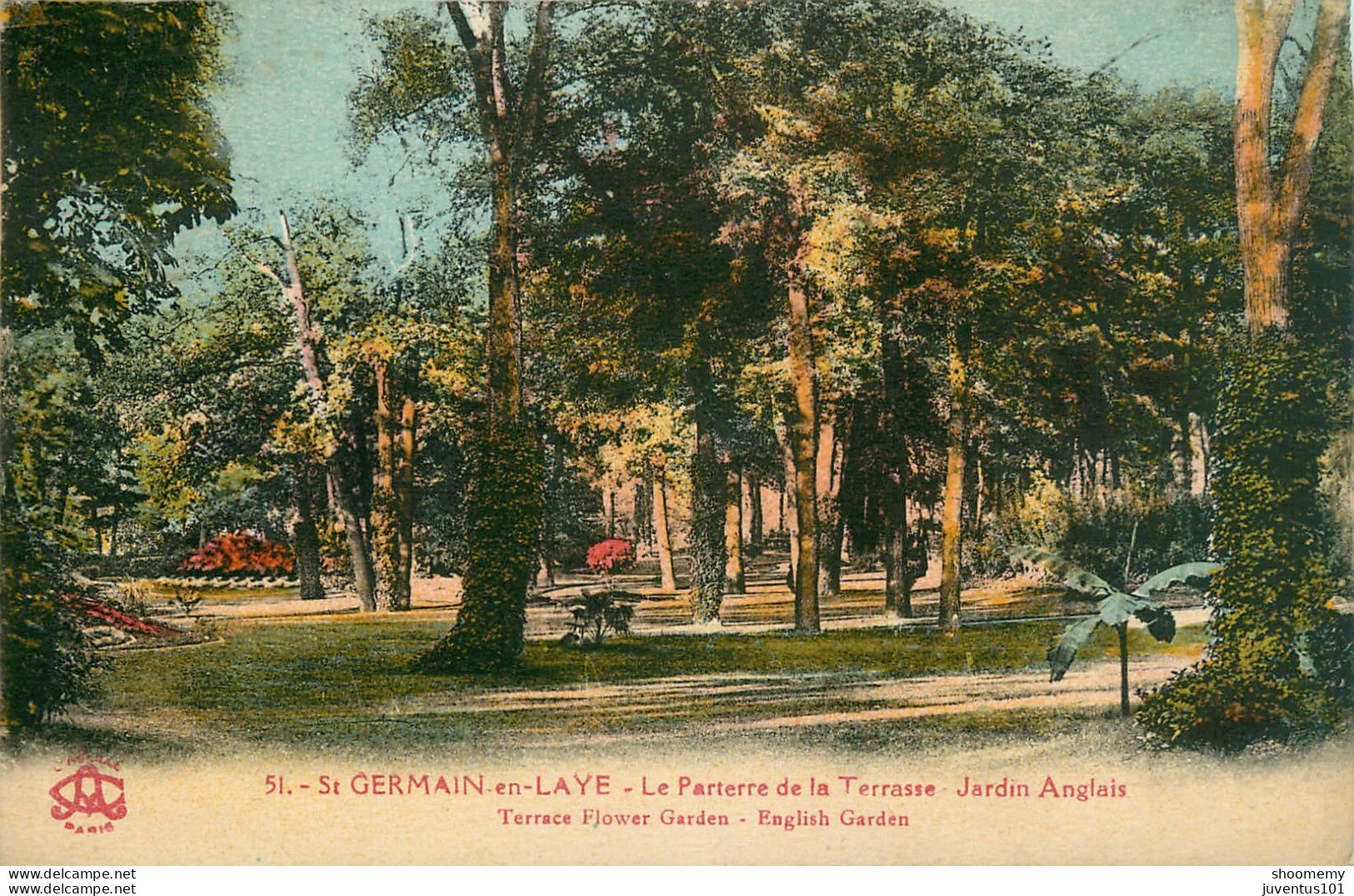 CPA Saint Germain En Laye-Le Parterre De La Terrasse-Jardin Anglais-51-Timbre      L2375 - St. Germain En Laye (Château)