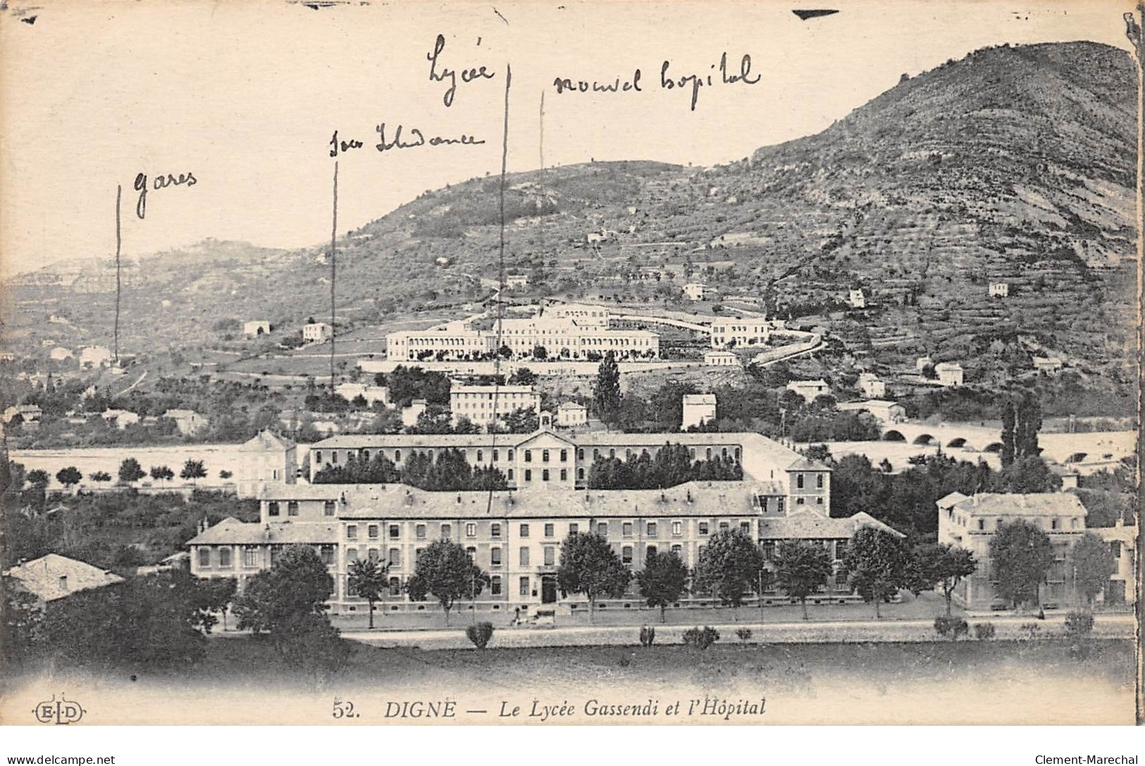 DIGNE - Le Lycée Gassendi Et L'Hôpital - Très Bon état - Digne