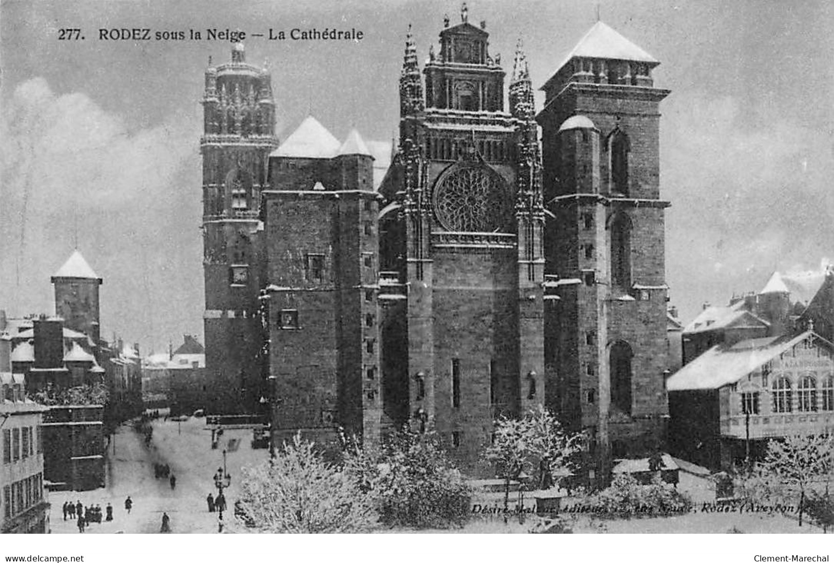 RODEZ Sous La Neige - La Cathédrale - Très Bon état - Rodez