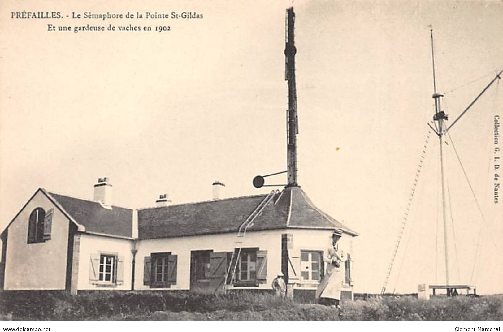 PREFAILLES - Le Sémaphore De La Pointe Saint Gildas - Et Une Gardeuse De Vaches En 1902 - Très Bon état - Préfailles