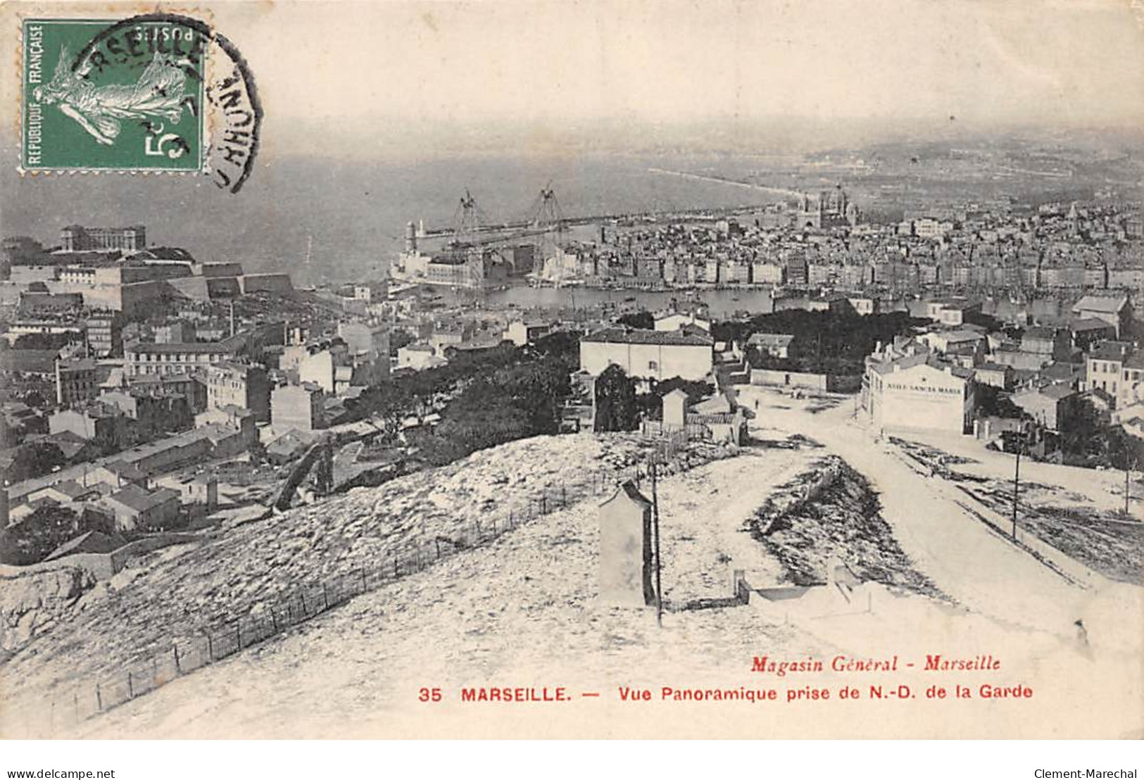 MARSEILLE - Vue Panoramique Prise De N. D. De La Garde - Très Bon état - Notre-Dame De La Garde, Lift