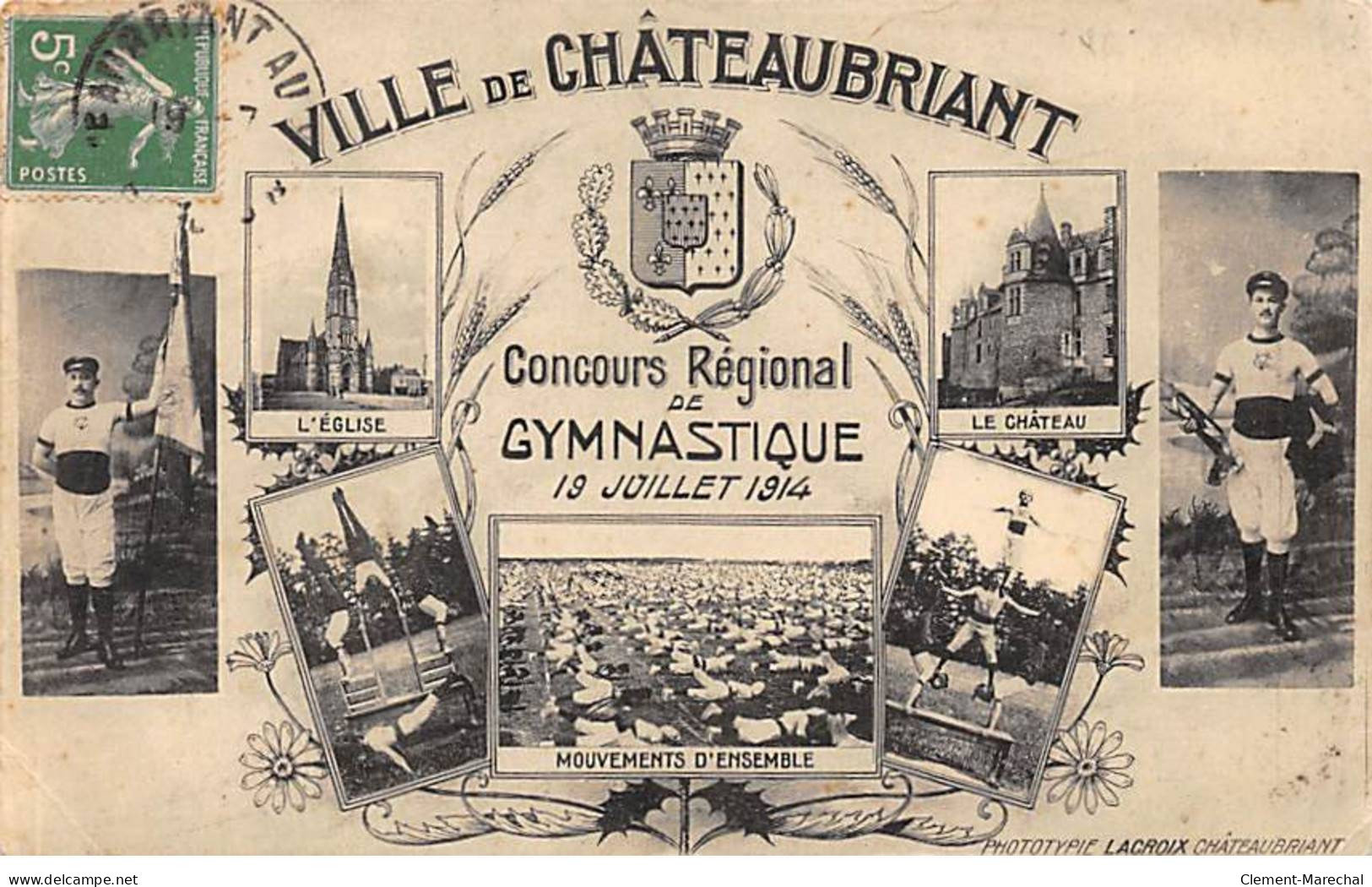 Ville De CHATEAUBRIANT - Concours Régional De Gymnastique - 19 Juillet 1914 - Très Bon état - Châteaubriant