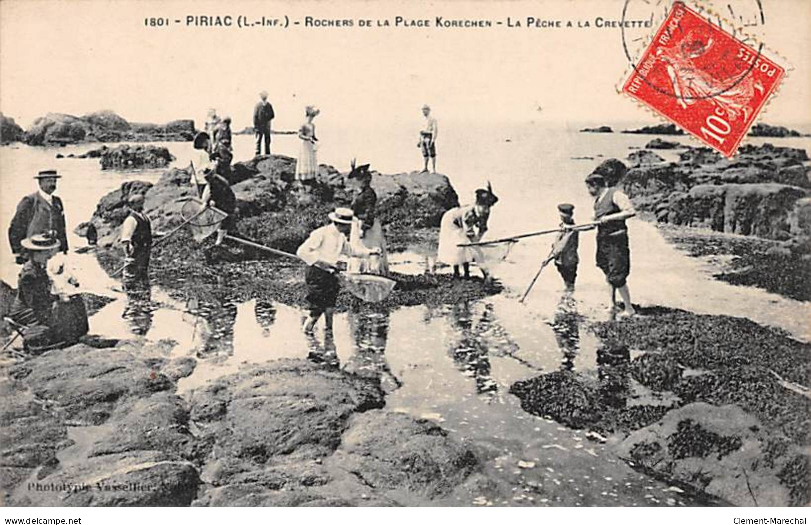 PIRIAC - Rochers De La Plage Korechen - La Pêche à La Crevette - Très Bon état - Piriac Sur Mer