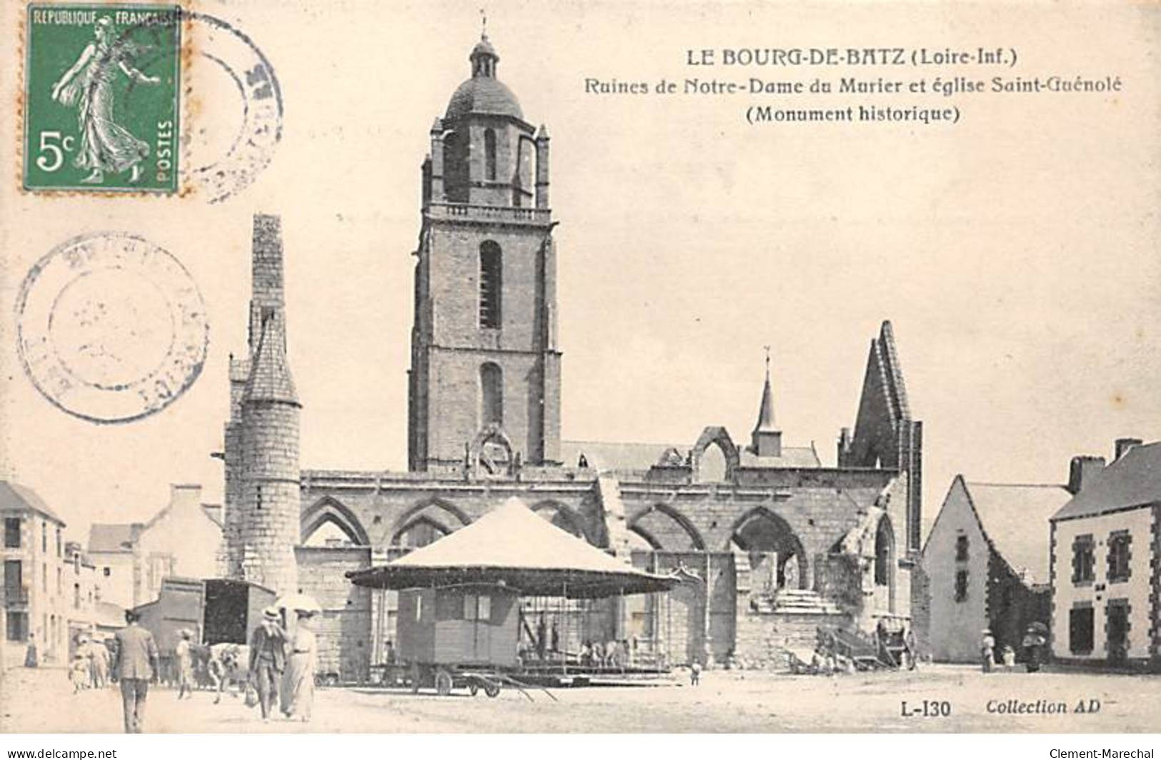 BOURG DE BATZ - Ruines De Notre Dame Du Murier Et Eglise Saint Guénolé - Très Bon état - Batz-sur-Mer (Bourg De B.)