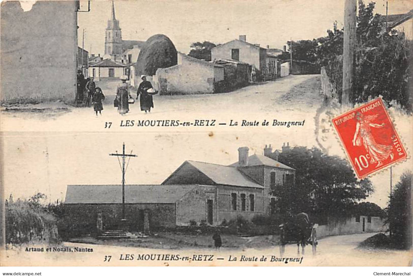 LES MOUTIERS EN RETZ - La Route De Bourgneuf - Très Bon état - Les Moutiers-en-Retz