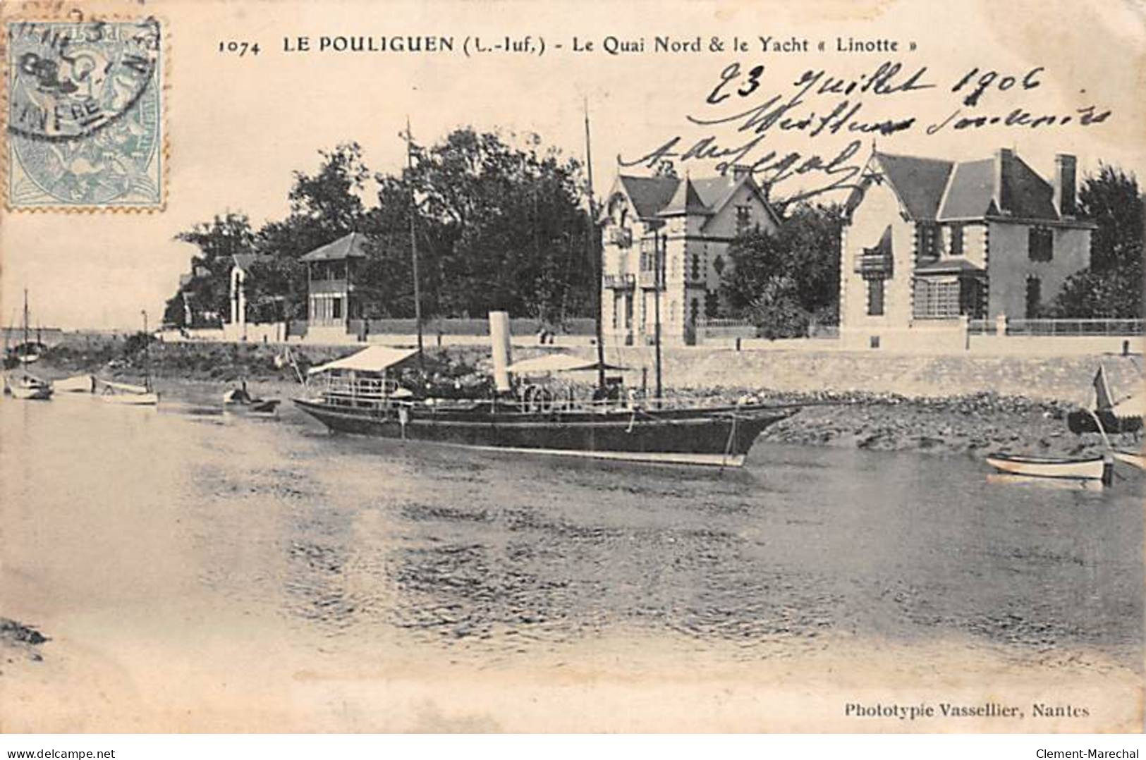 LE POULIGUEN - Le Quai Nord Et Le Yacht " Linotte " - Très Bon état - Le Pouliguen