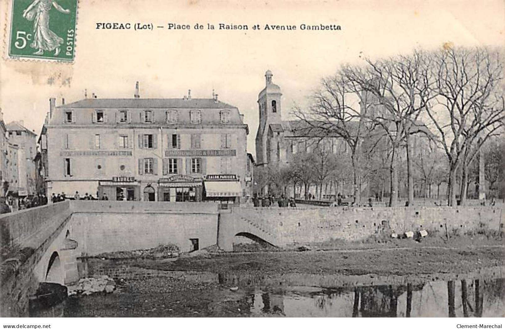FIGEAC - Place De La Raison Et Avenue Gambetta - Très Bon état - Figeac