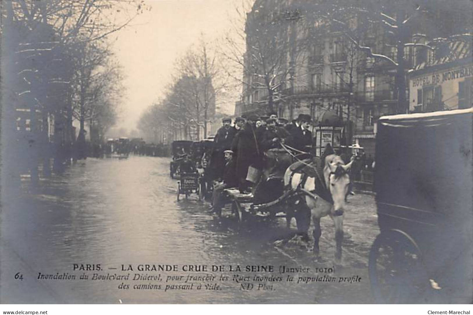 PARIS - La Grande Crue De La Seine 1910 - Inondation Du Boulevard Diderot - Très Bon état - Arrondissement: 12