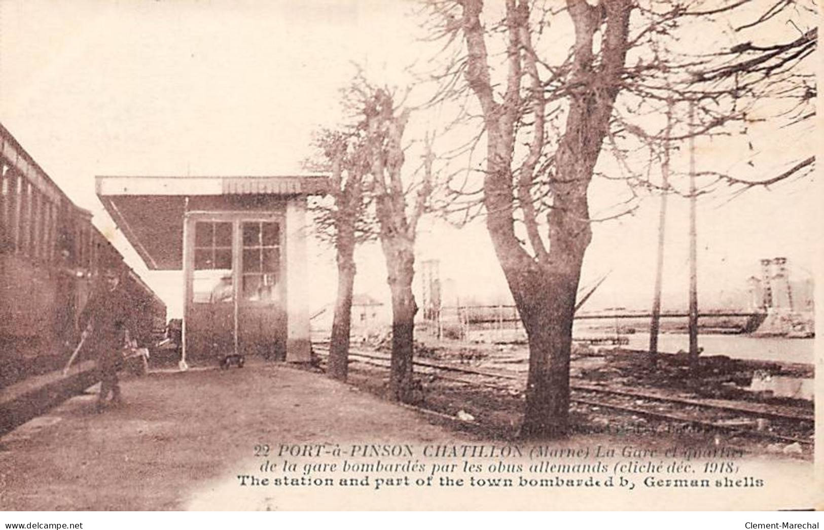 PORT A PINSON CHATILLON - La Gare - Très Bon état - Autres & Non Classés