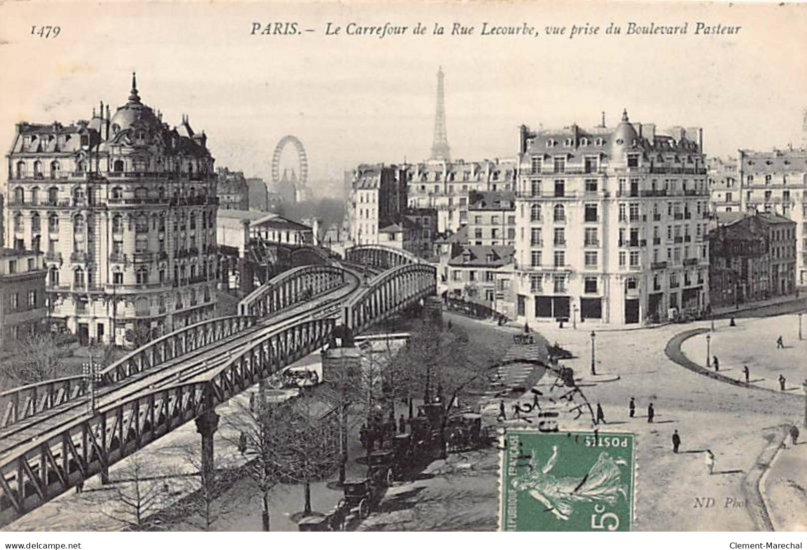 PARIS - Le Carrefour De La Rue Lecourbe, Vue Prise Du Boulevard Pasteur - Très Bon état - Paris (15)