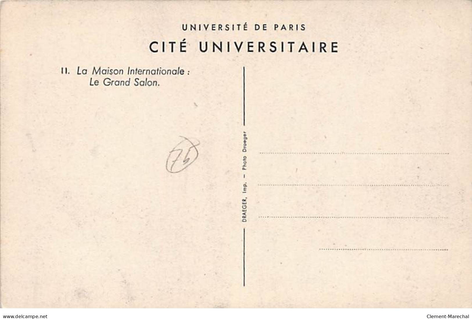 PARIS - La Maison Internationale - Le Grand Salon - Très Bon état - Distretto: 14