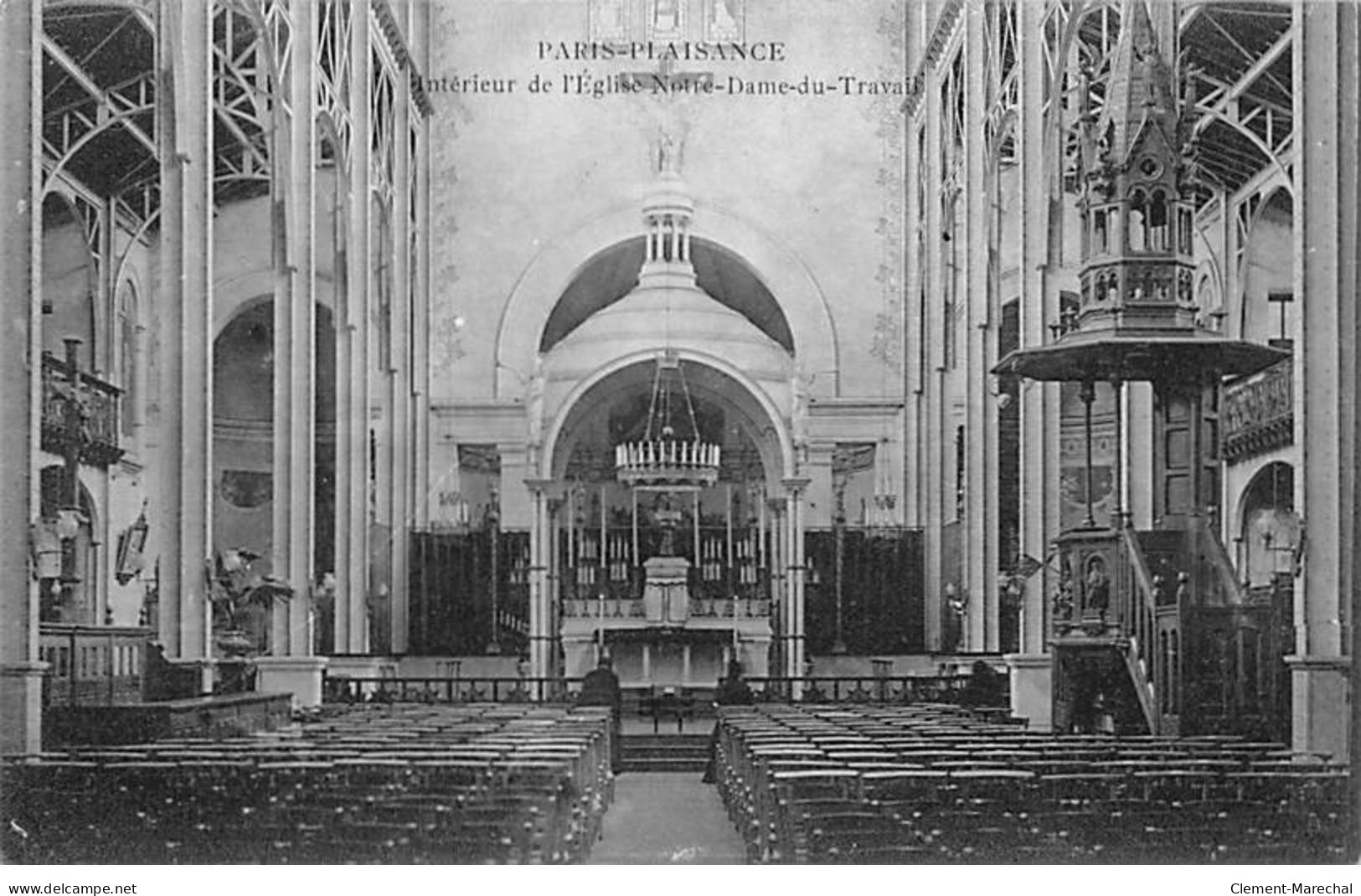 PARIS Plaisance - Intérieur De L'Eglise Notre Dame Du Travail - Très Bon état - Distrito: 14