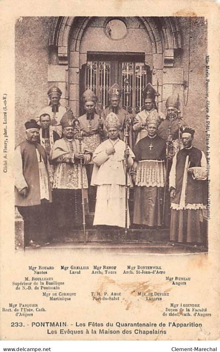 PONTMAIN - Les Fêtes Du Quarantenaire De L'Apparition 1911 - Les Evêques à La Maison Des Chapelaine - Très Bon état - Pontmain