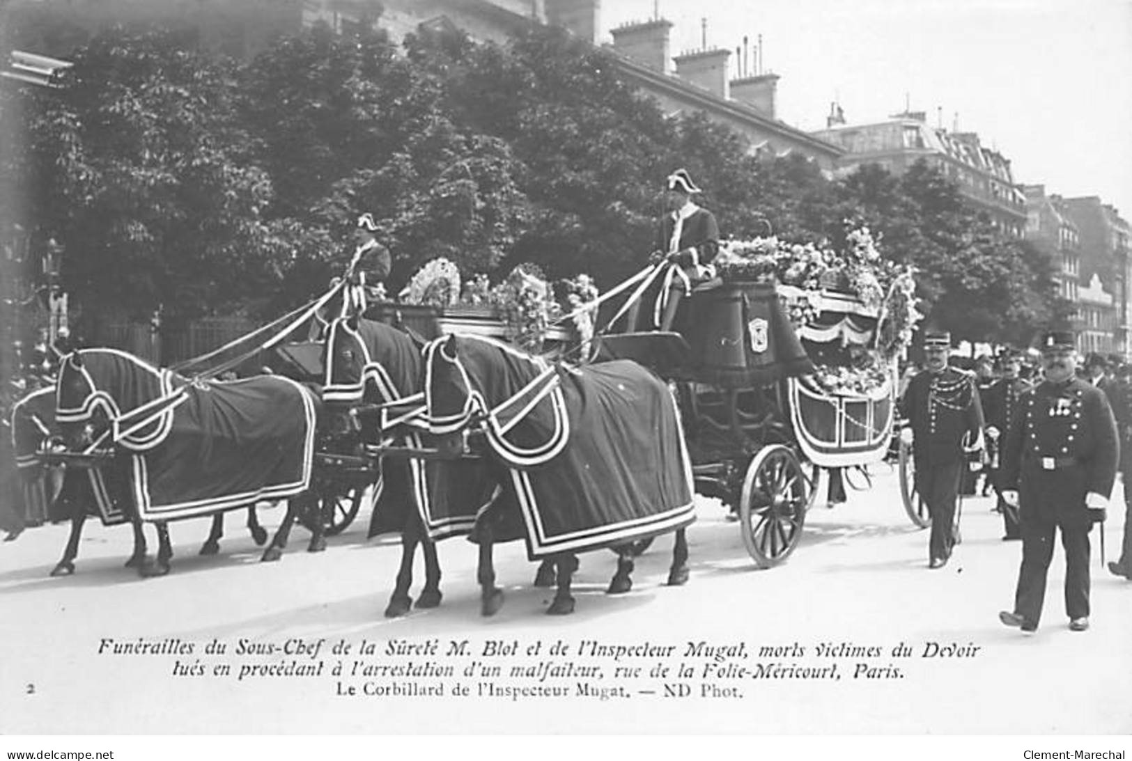 PARIS - Funérailles Du Sous Chef De La Sûreté M. Blot Et De L'Inspecteur Mugat - Très Bon état - Paris (11)