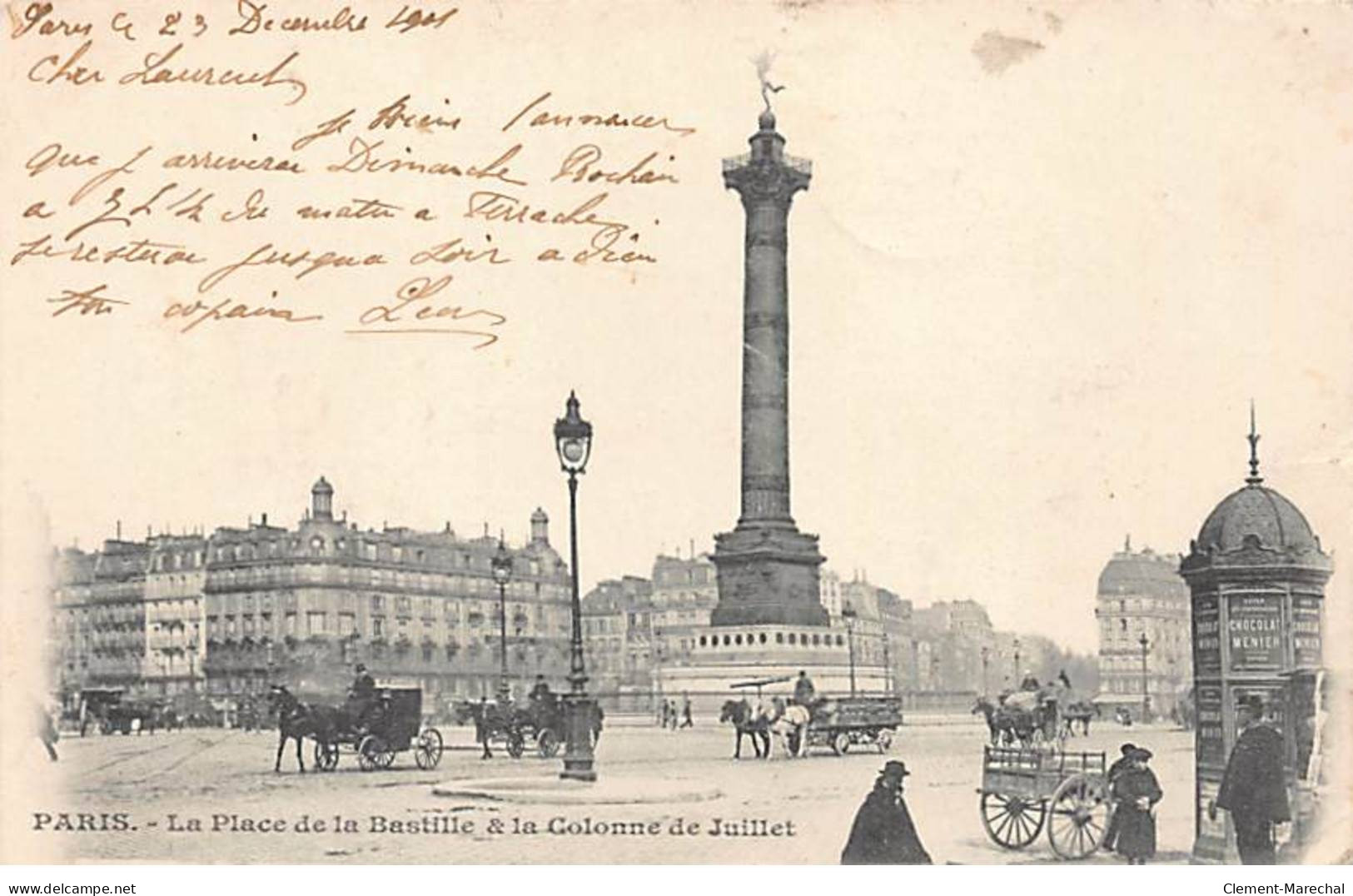 PARIS - La Place De La Bastille Et La Colonne De Juillet - Très Bon état - Arrondissement: 11