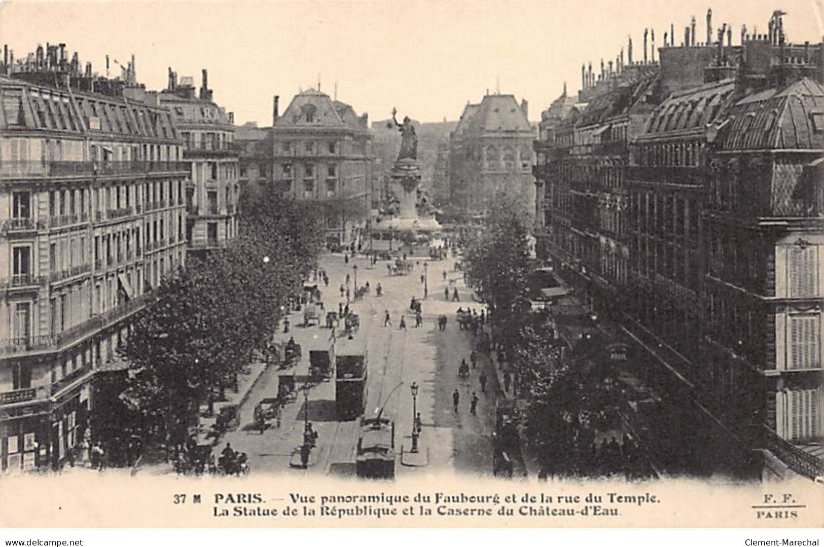 PARIS - Vue Panoramique Du Faubourg Et De La Rue Du Temple - F. F. - Très Bon état - District 11