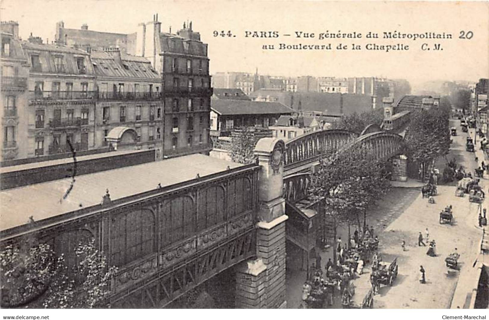 PARIS - Vue Générale Du Métropolitain Au Boulevard De La Chapelle - Très Bon état - Distrito: 10