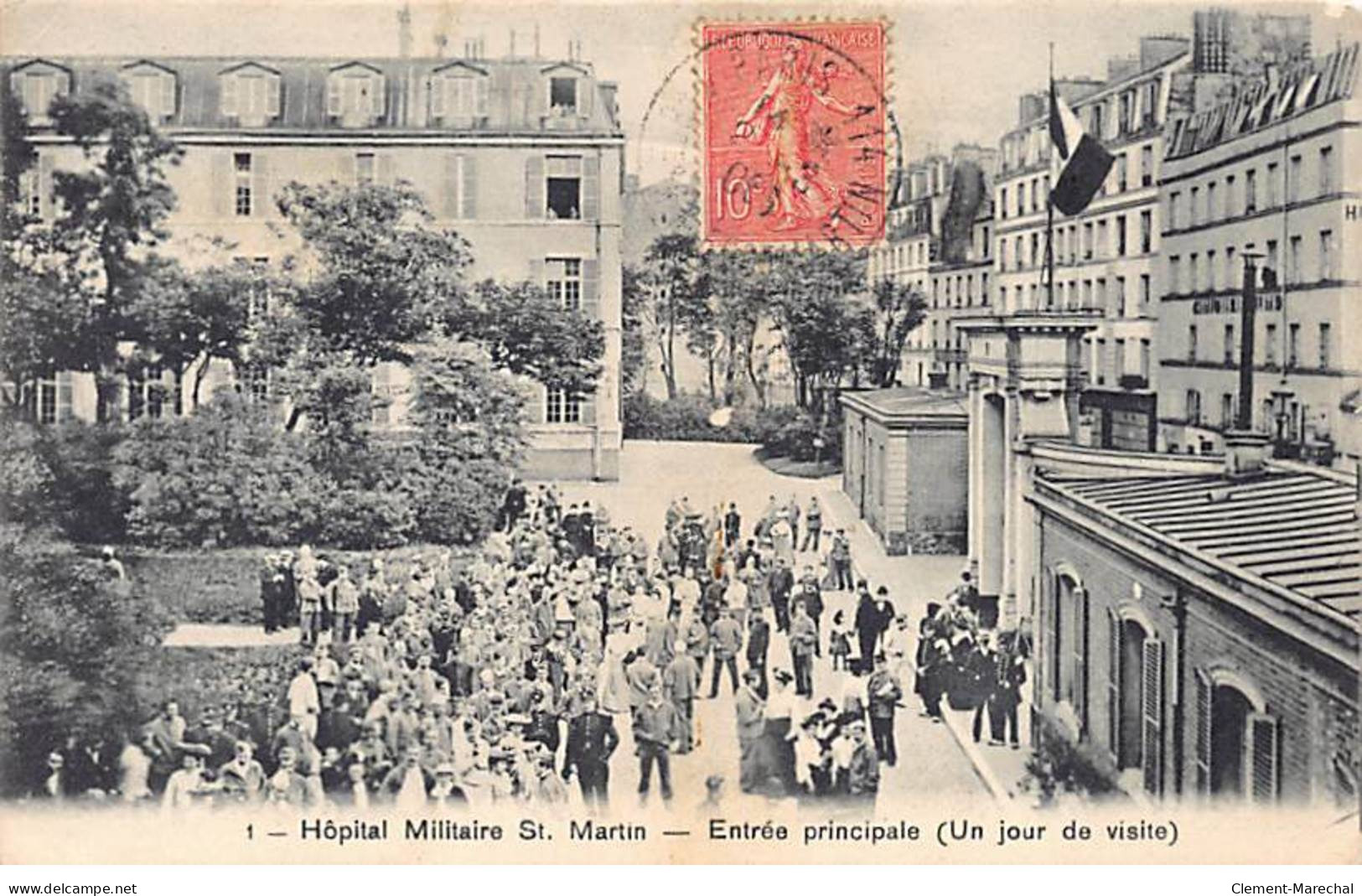 PARIS - Hôpital Militaire Saint Martin - Entrée Principale - Un Jour De Visite - Très Bon état - Arrondissement: 10