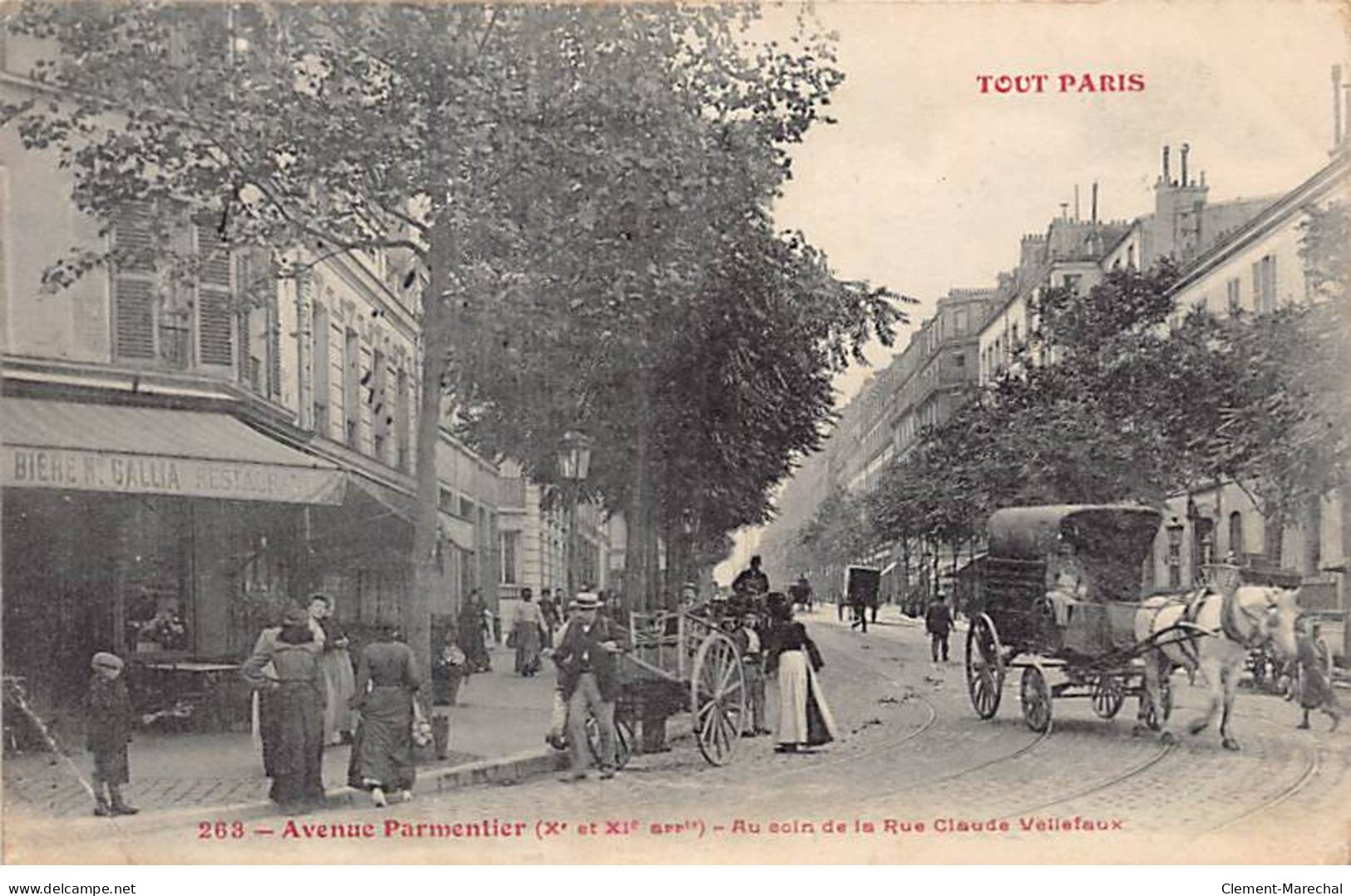 TOUT PARIS - Avenue Parmentier - Au Coin De La Rue Claude Vellefaux - F. Fleury - état - Distrito: 10