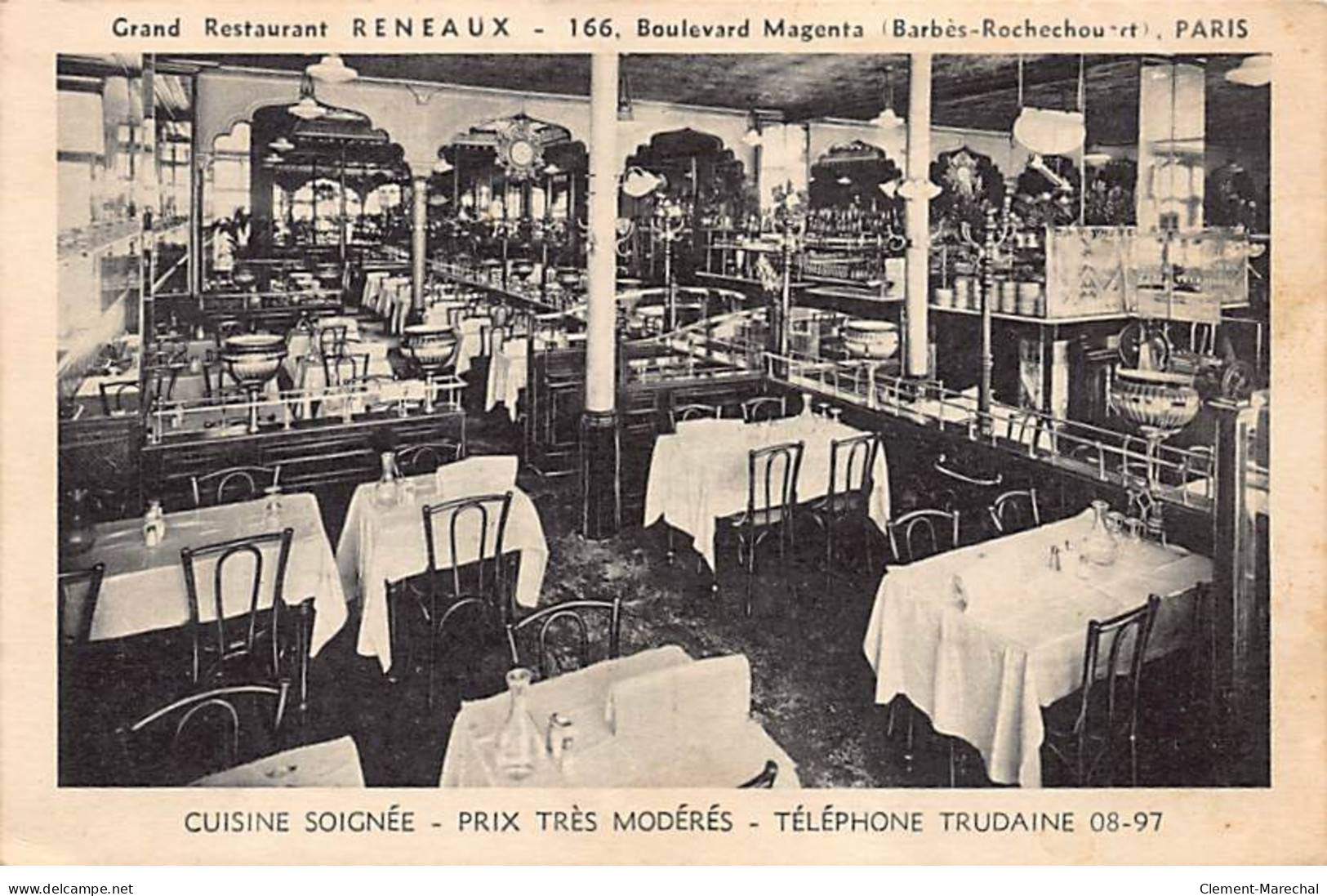 PARIS - Grand Restaurant RENEAUX - Boulevard Magenta - Très Bon état - Arrondissement: 10
