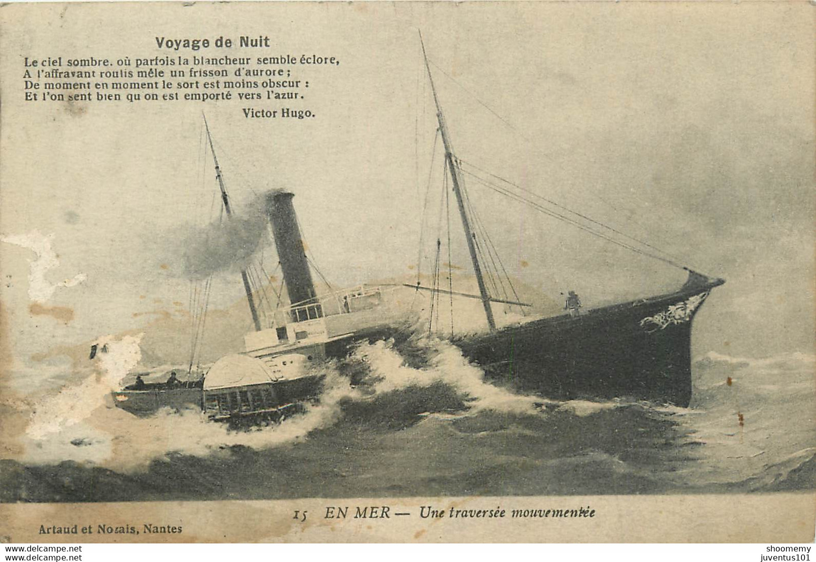 CPA Victor Hugo-Voyage De Nuit-En Mer-Une Traversée Mouvementée      L1096 - Philosophie & Pensées