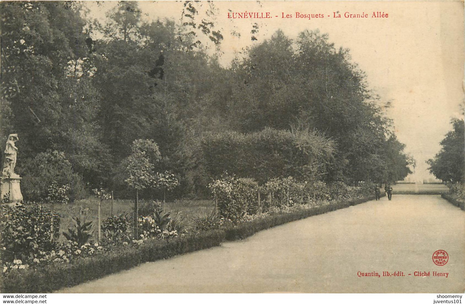 CPA Lunéville-Les Bosquets-La Grande Allée-Timbre      L1097 - Luneville