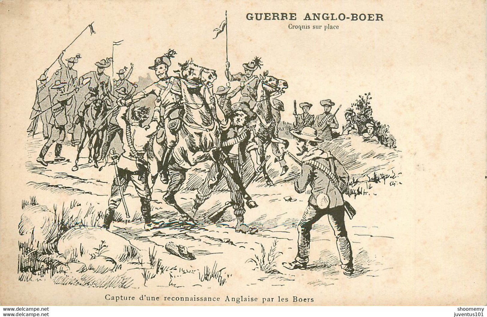 CPA Afrique Du Sud-Guerre Anglo-Boer-Croquis Sur Place-Capture D'une Reconnaissance Anglaise Par Les Boers      L1717 - Afrique Du Sud