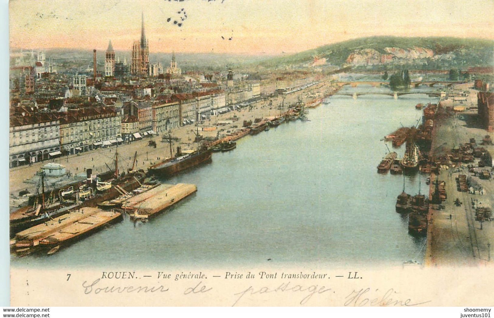 CPA Rouen-Vue Générale-Prise Du Pont Transbordeur-7-Timbre      L1725 - Rouen