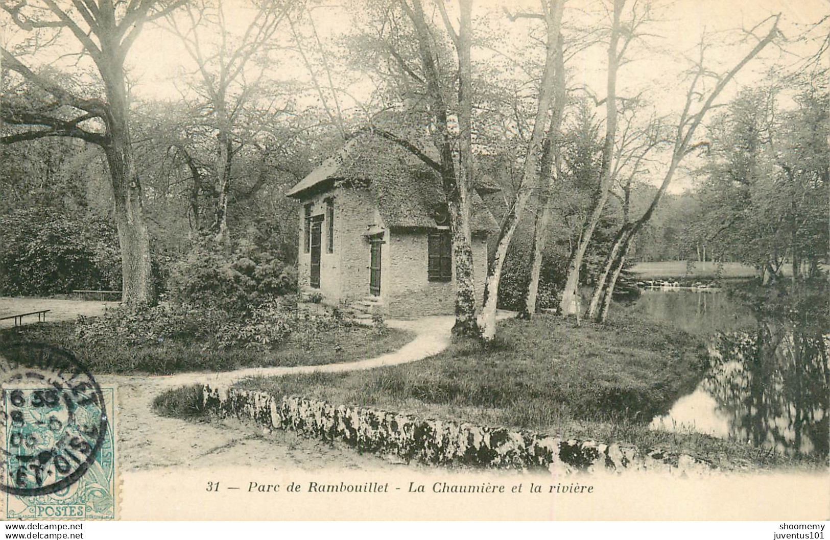 CPA Parc De Rambouillet-La Chaumière Et La Rivière-31-Timbre     L1724 - Rambouillet