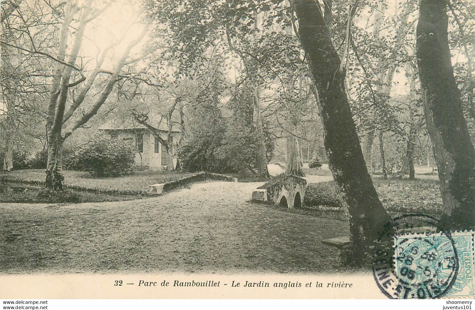 CPA Parc De Rambouillet-Le Jardin Anglais Et La Rivière-32-Timbre     L1724 - Rambouillet