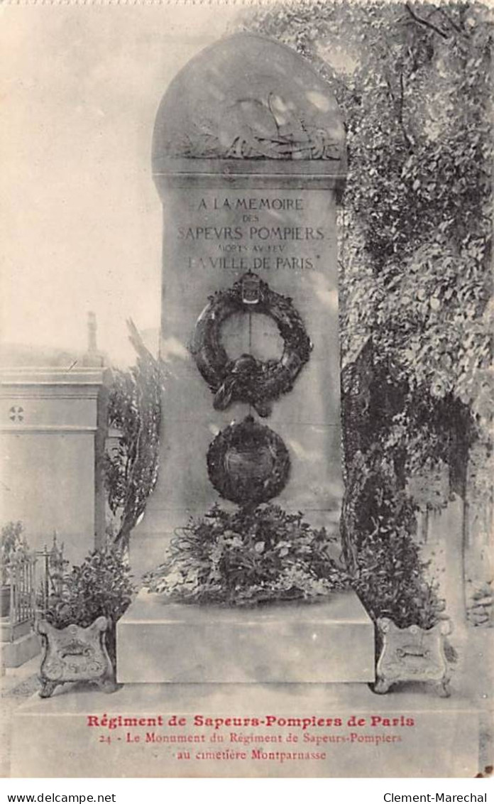 PARIS - Régiment De Sapeurs Pomiers - Le Monument Du Régiment Au Cimetière Montparnasse - Très Bon état - Distrito: 14