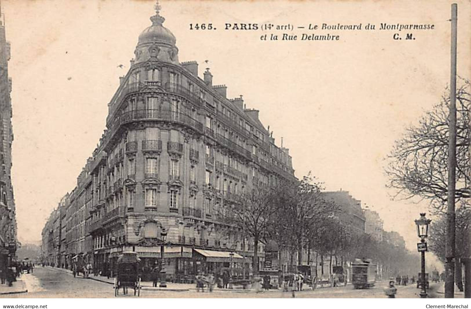 PARIS - Le Boulevard Du Montparnasse Et La Rue Delambre - Très Bon état - Arrondissement: 14