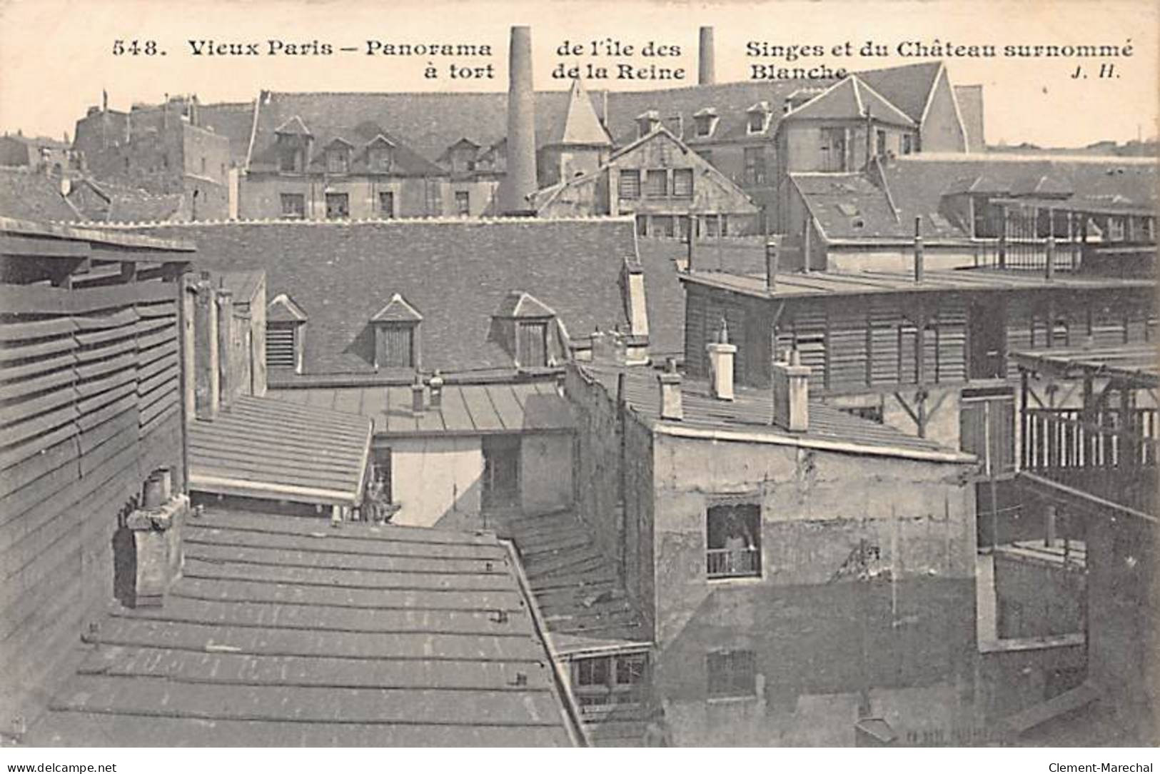 Vieux PARIS - Panorama De L'Ile Des Singes Et Du Château De La Reine Blanche - état - Distrito: 13